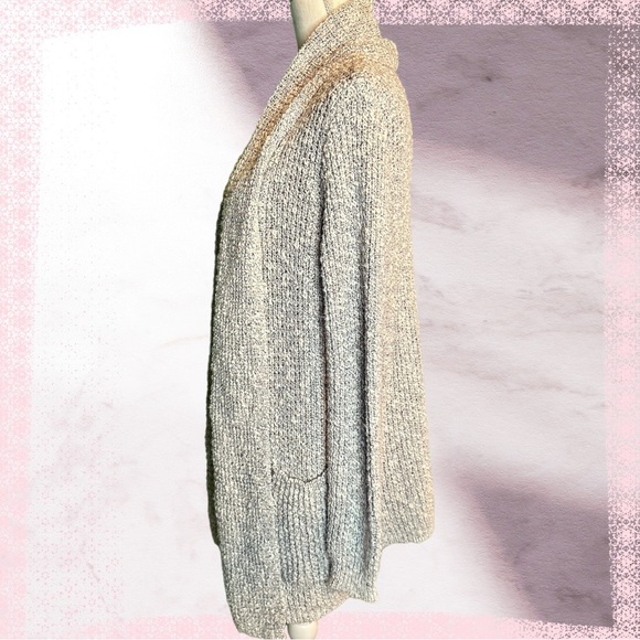 LINE The Label Neutral Shawl Collar Pocketed Long Sleeve Cardigan Size Small - Picture 5 of 13